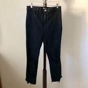 Zara Distressed Black Skinny Jeans